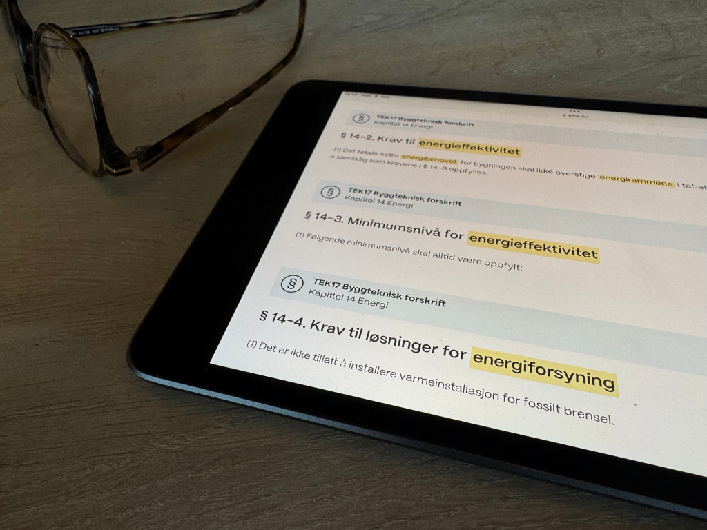 energikrav bygg eiendom tek17